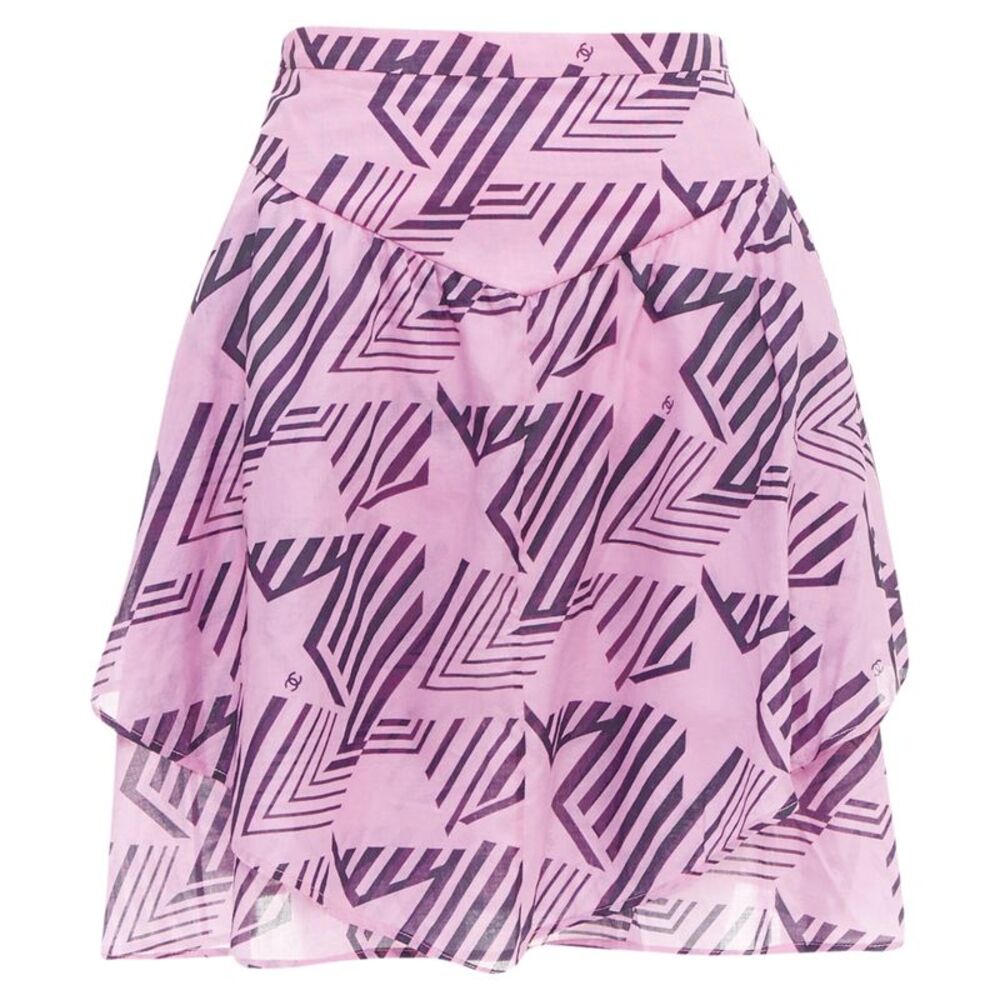 Chanel 2023 Coco Beach Pink Geometric Star Skirt